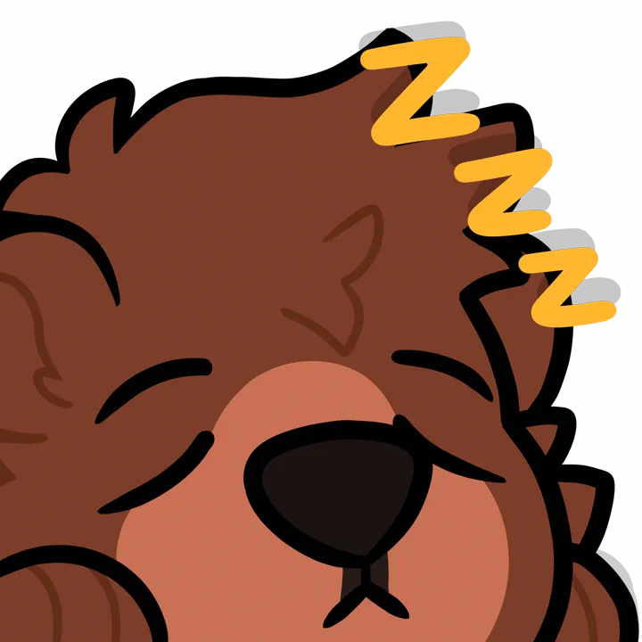 A sticker of Chris, Nitr0h's fursona, sleeping